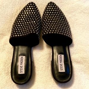 Steve Madden Black Mules with Silver Studs! Never worn!